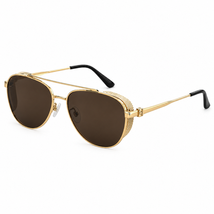 Óculos de Sol Unissex Dourado com Lentes Escuras