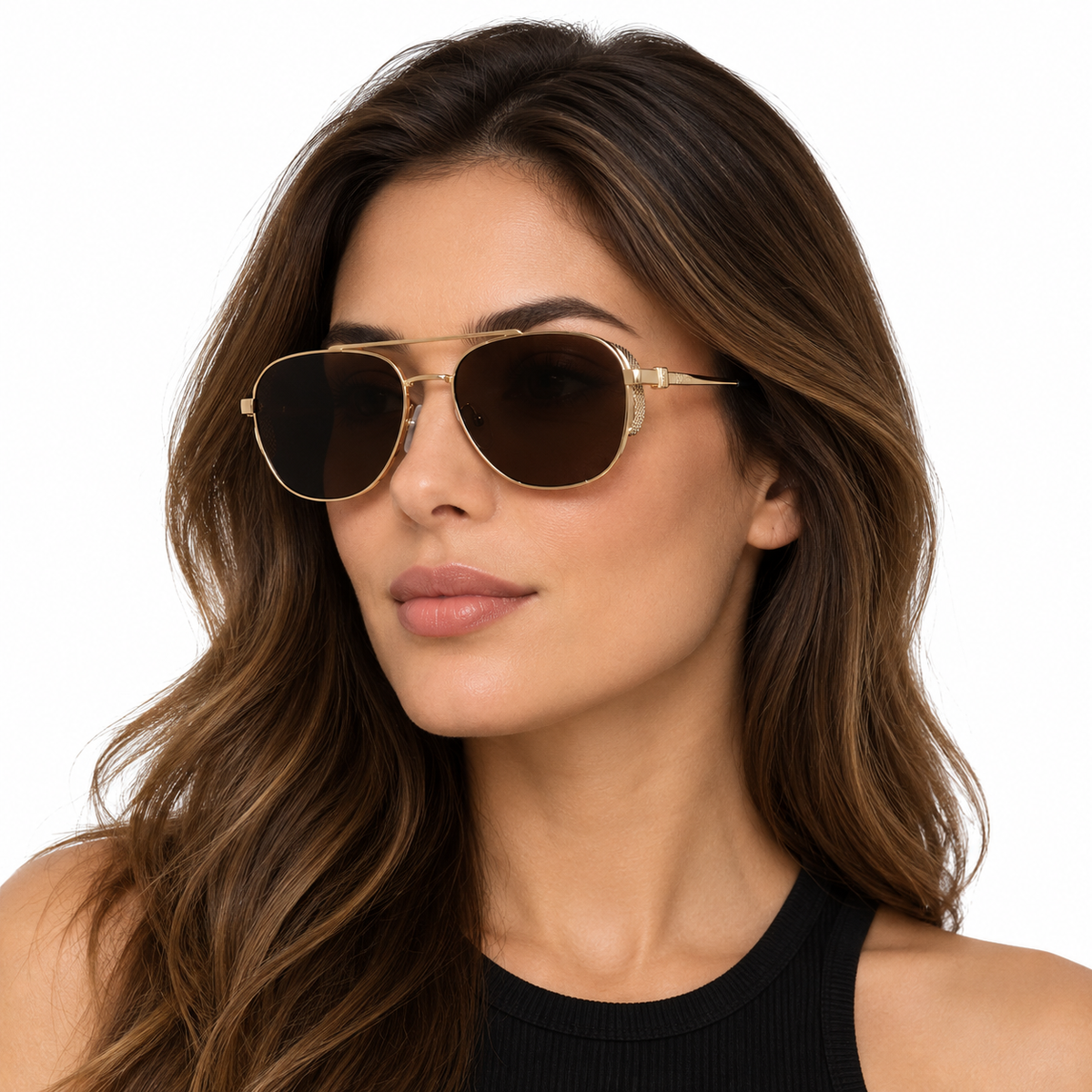Óculos de Sol Unissex Dourado com Lentes Escuras