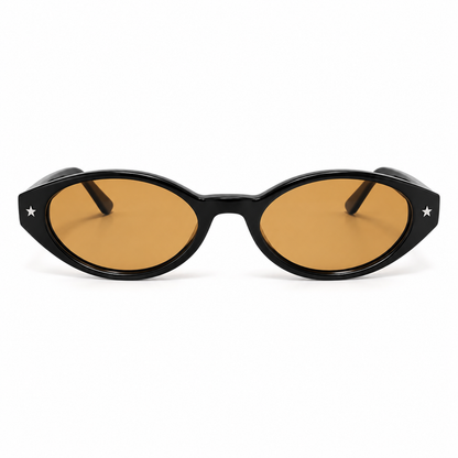 Óculos de Sol Feminino Preto com Lentes Âmbar