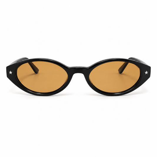 Óculos de Sol Feminino Preto com Lentes Âmbar