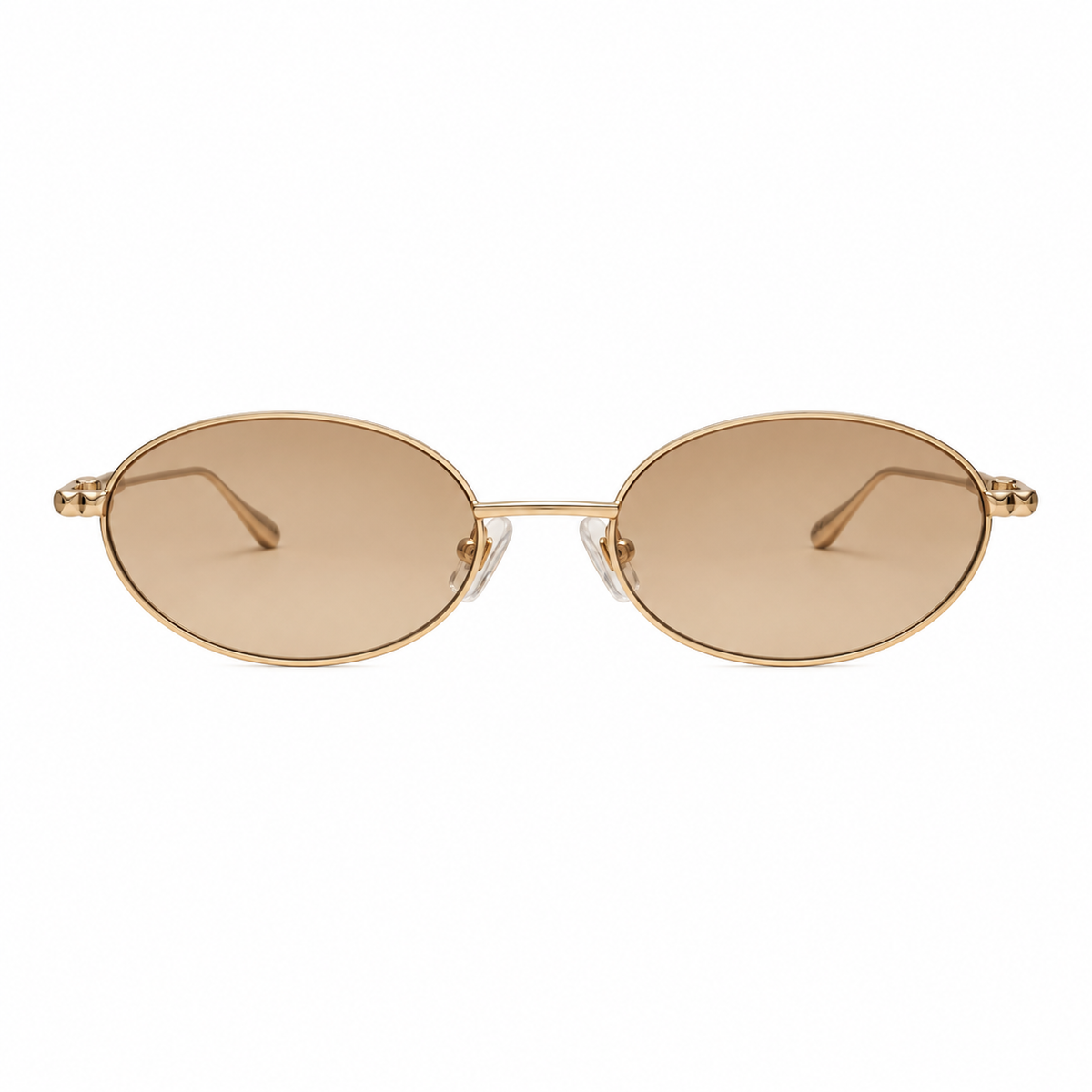 Óculos de Sol Feminino Dourado Oval com Lentes Marrom