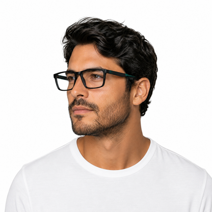 Armação Miah Preta com Detalhes Verdes