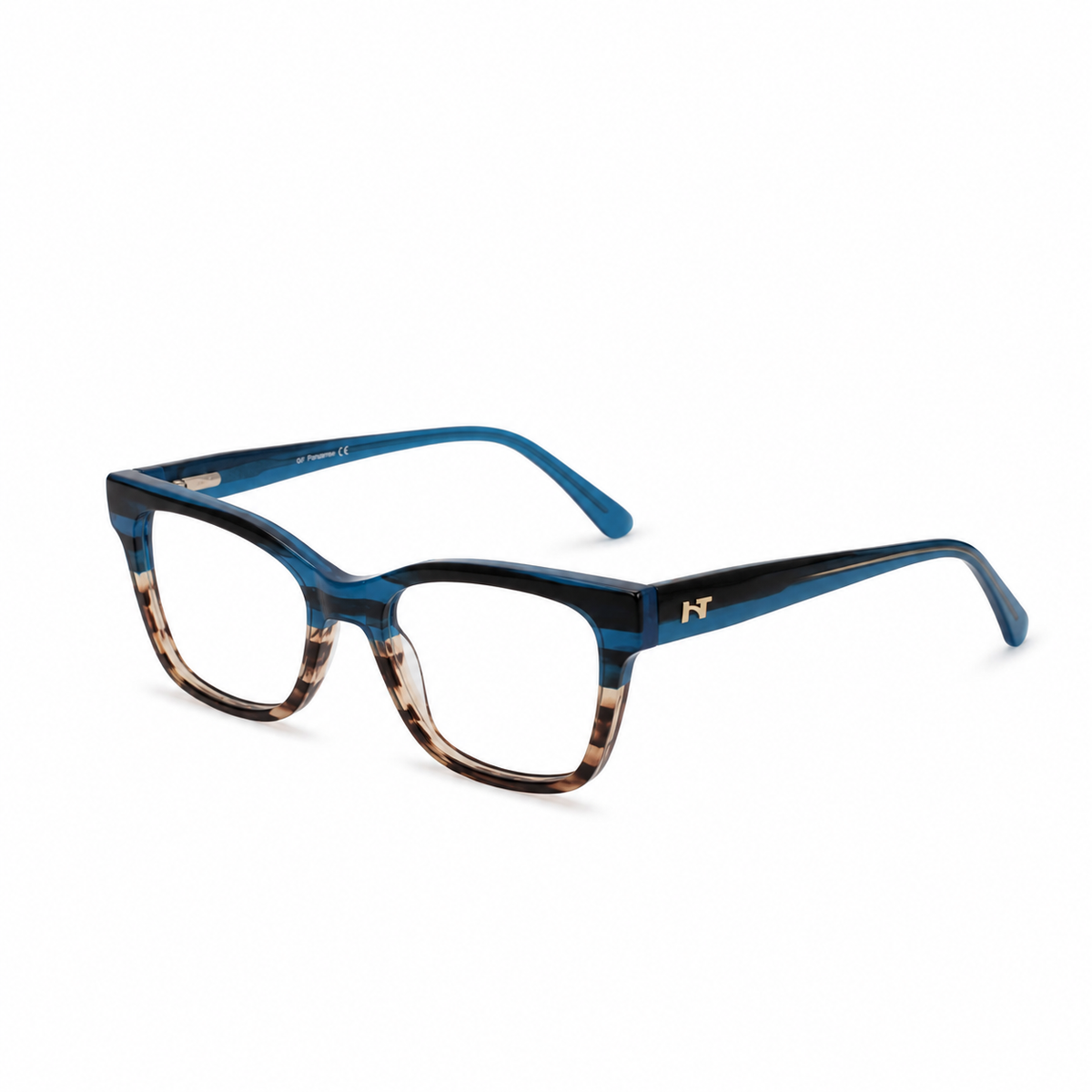 Óculos de Grau HT Eyewear Feminino Azul Petróleo com Tartaruga