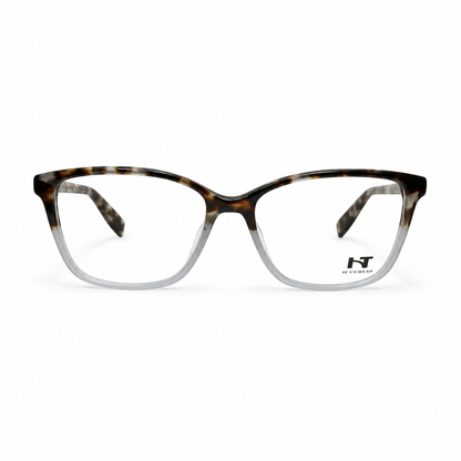 Óculos de Grau HT Eyewear Feminino Tartaruga com Cinza Translúcido