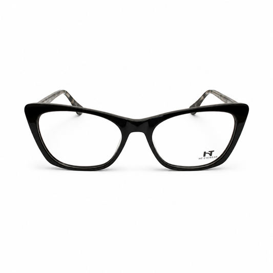 Óculos de Grau HT Eyewear Feminino Preto Gatinho