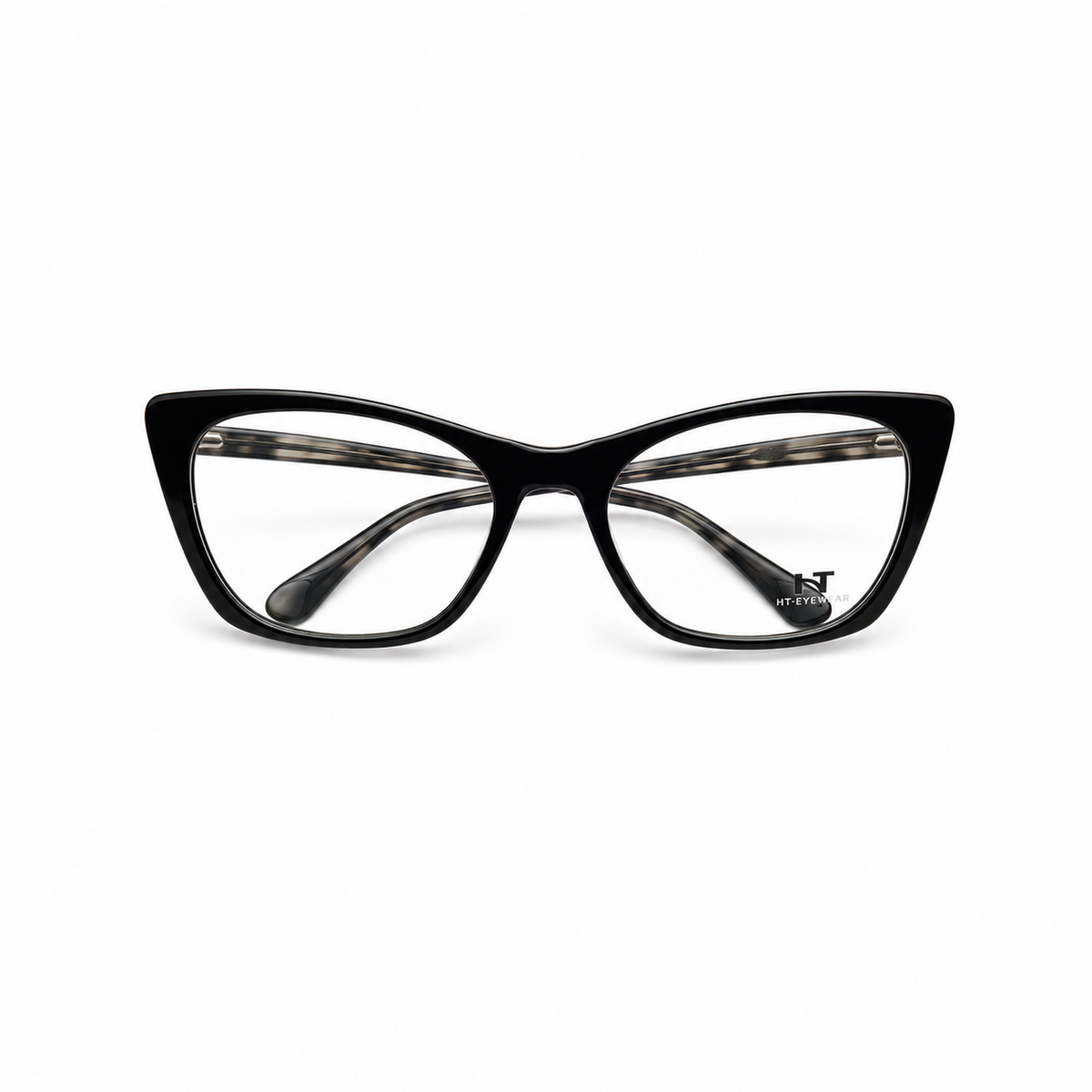 Óculos de Grau HT Eyewear Feminino Preto Gatinho