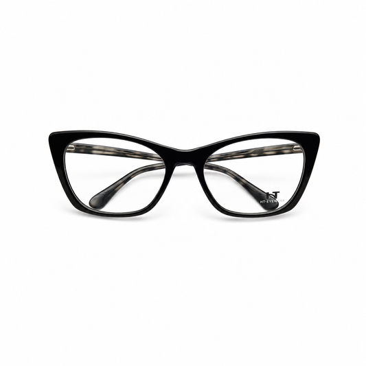 Óculos de Grau HT Eyewear Feminino Preto Gatinho