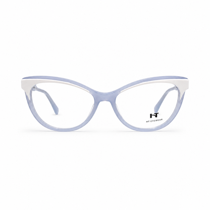 Óculos de Grau HT Eyewear Feminino Lavanda com Branco