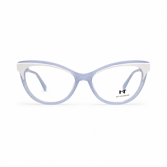 Óculos de Grau HT Eyewear Feminino Lavanda com Branco