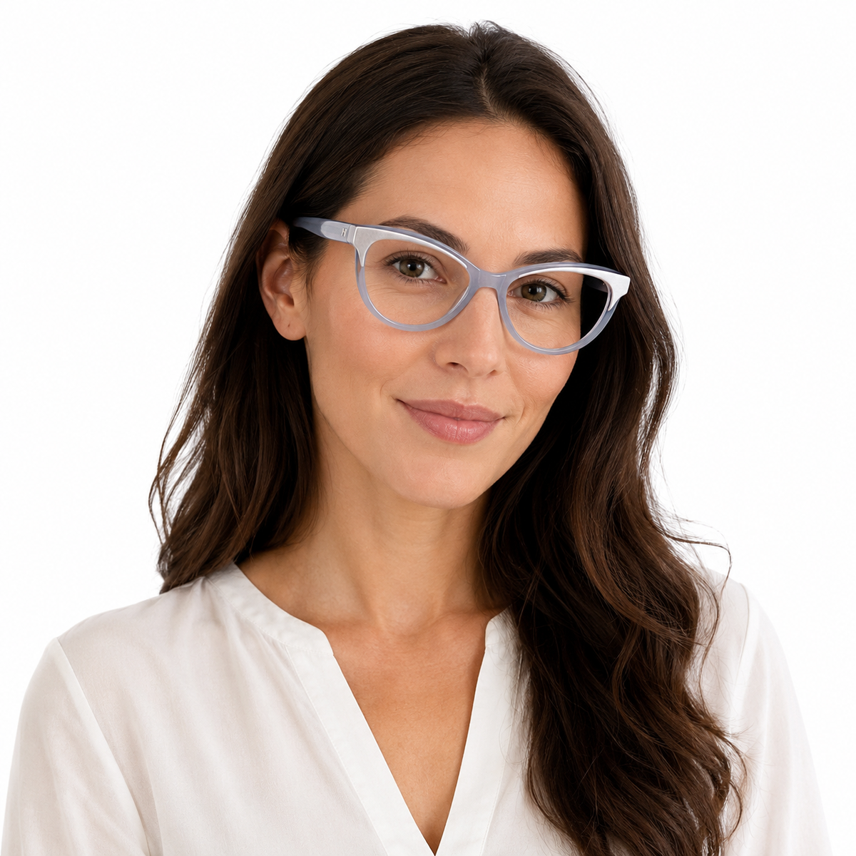 Óculos de Grau HT Eyewear Feminino Lavanda com Branco