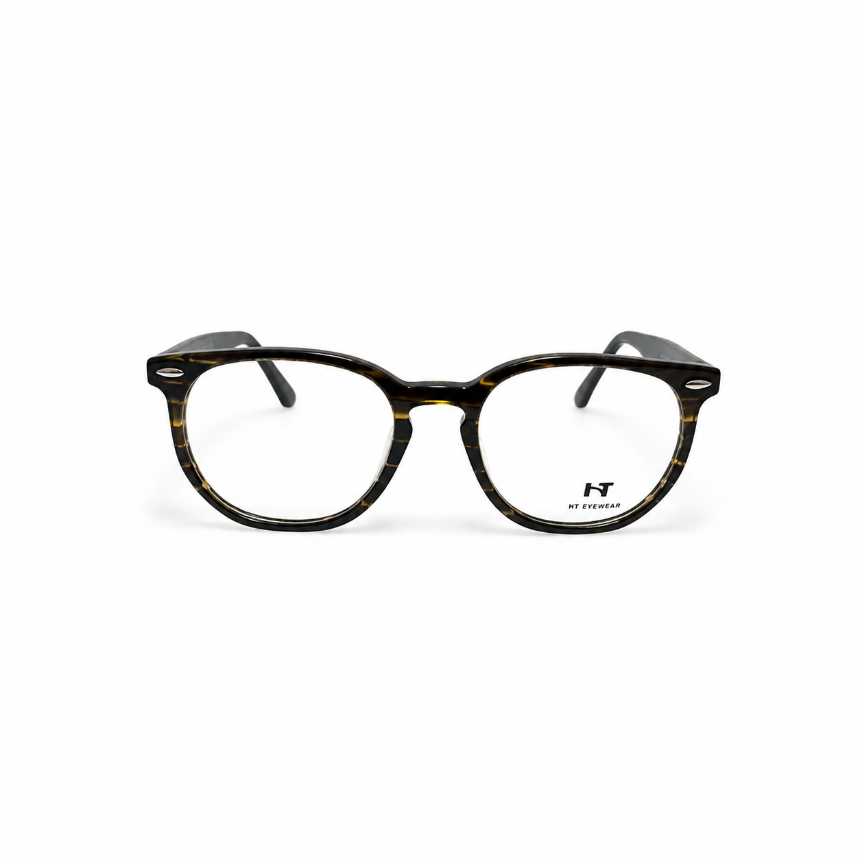 Óculos de Grau HT Eyewear Unissex Tartaruga com Hastes Pretas