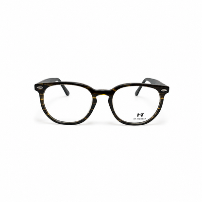 Óculos de Grau HT Eyewear Unissex Tartaruga com Hastes Pretas