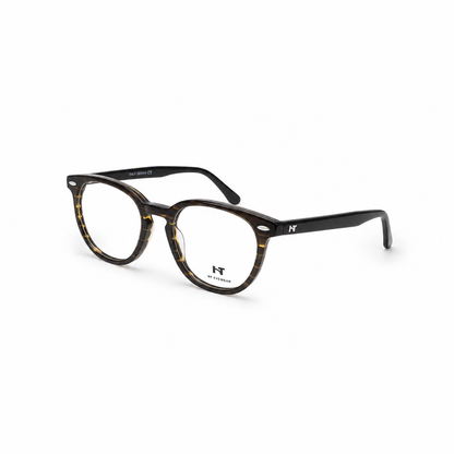 Óculos de Grau HT Eyewear Unissex Tartaruga com Hastes Pretas