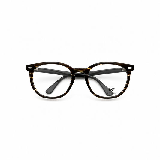 Óculos de Grau HT Eyewear Unissex Tartaruga com Hastes Pretas