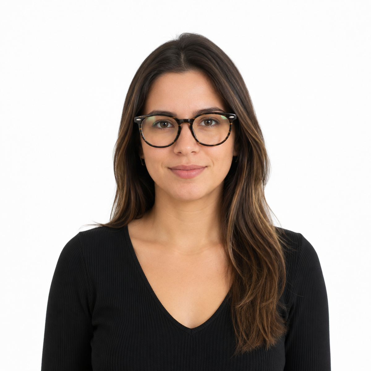 Óculos de Grau HT Eyewear Unissex Tartaruga com Hastes Pretas