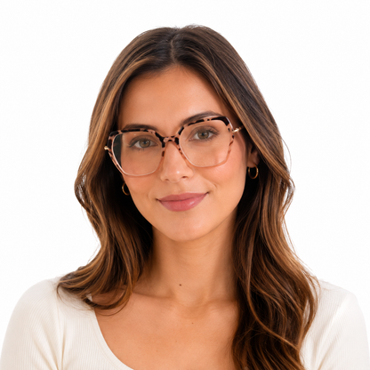 Óculos de Grau Leblanc Feminino Rosé Tartaruga