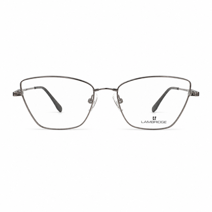 Óculos de Grau Cambridge Feminino Prata Geométrico