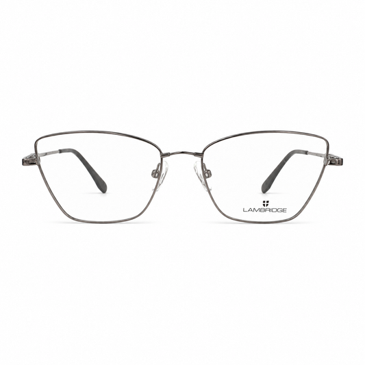 Óculos de Grau Cambridge Feminino Prata Geométrico