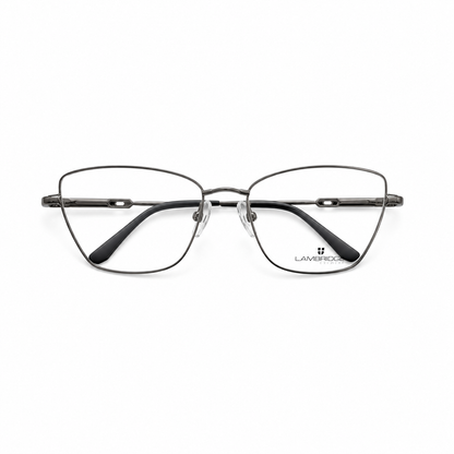 Óculos de Grau Cambridge Feminino Prata Geométrico