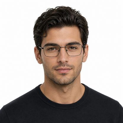 Óculos de Grau Masculino Cambridge Retangular Grafite