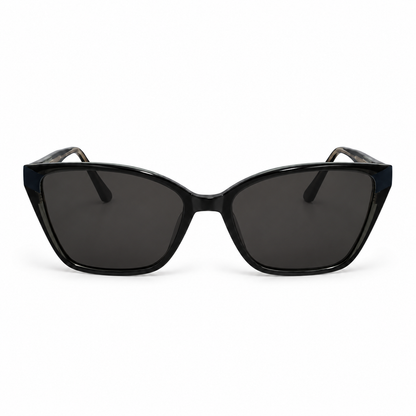 Óculos Clip-On Feminino LUC Gatinho Preto com Clip Solar