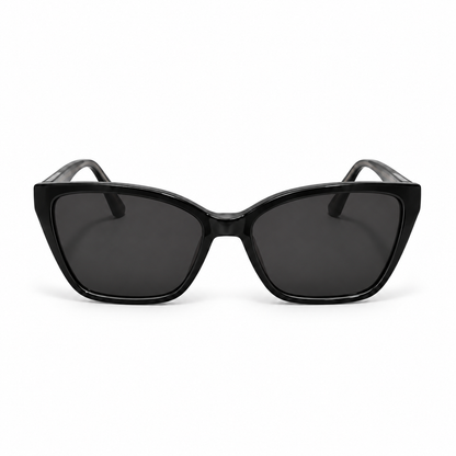 Óculos Clip-On Feminino LUC Gatinho Transparente com Preto e Clip Solar