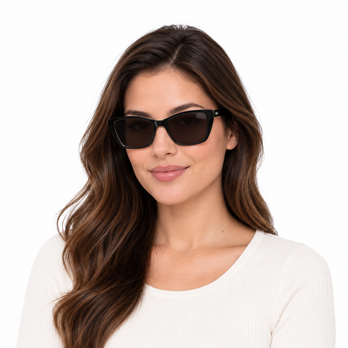 Óculos Clip-On Feminino LUC Gatinho Transparente Rosé e Preto