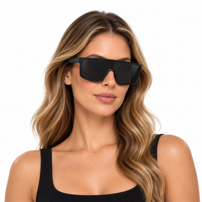 Óculos de Sol Unissex Cavalera Shield Preto com Lentes Fumê