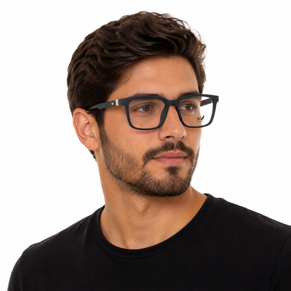 Armação masculina em acetato na cor azul fosco