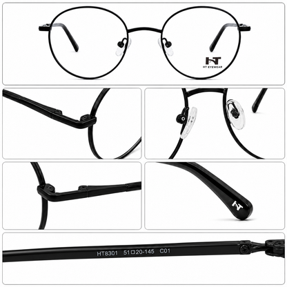 Armação Metal Preta HT Eyewear