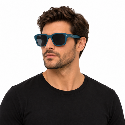 Óculos de Sol Masculino Cavalera Quadrado Azul Petróleo