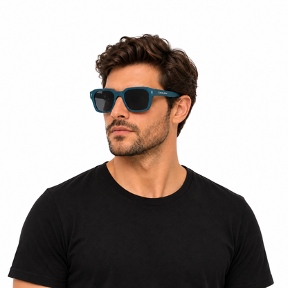 Óculos de Sol Masculino Cavalera Quadrado Azul Petróleo