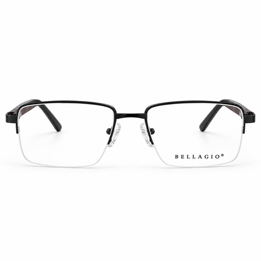 Óculos de Grau Masculino Bellagio Preto Retangular