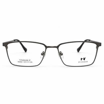 Óculos de Grau Masculino HT Grafite Retangular