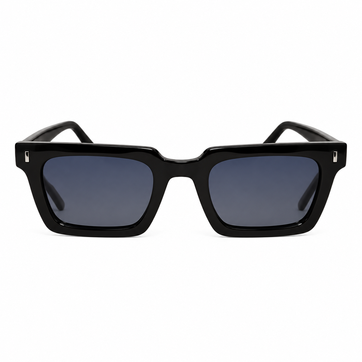 Óculos de Sol Feminino Preto Quadrado com Lentes Azul Degradê