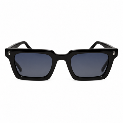 Óculos de Sol Feminino Preto Quadrado com Lentes Azul Degradê