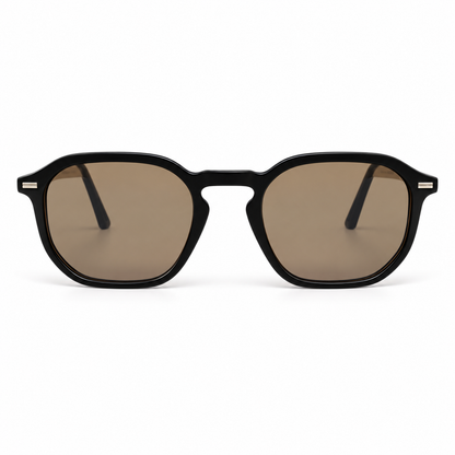 Óculos de Sol Unissex Preto com Lentes Marrom