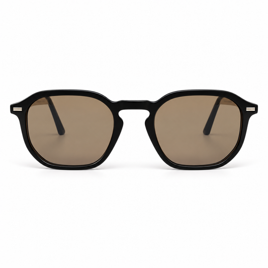 Óculos de Sol Unissex Preto com Lentes Marrom