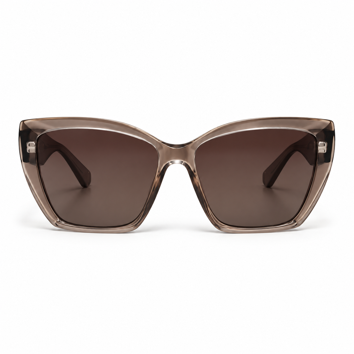 Óculos de Sol Feminino Marrom Translúcido com Lentes Marrom