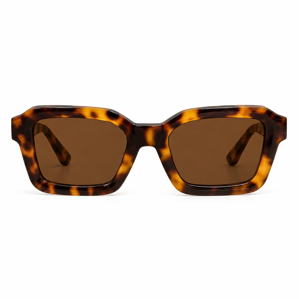 Óculos de Sol Feminino Havana Geométrico com Lentes Marrom