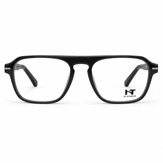 Óculos de Grau Masculino HT Preto Retangular