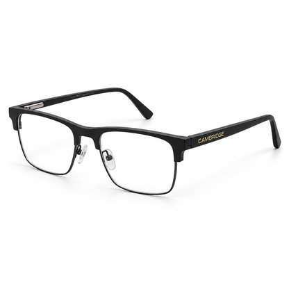 Óculos de Grau Masculino Cambridge Preto Retangular