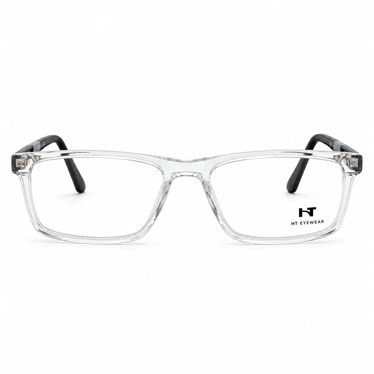 Óculos de Grau Masculino HT Eyewear Cristal com Hastes Pretas