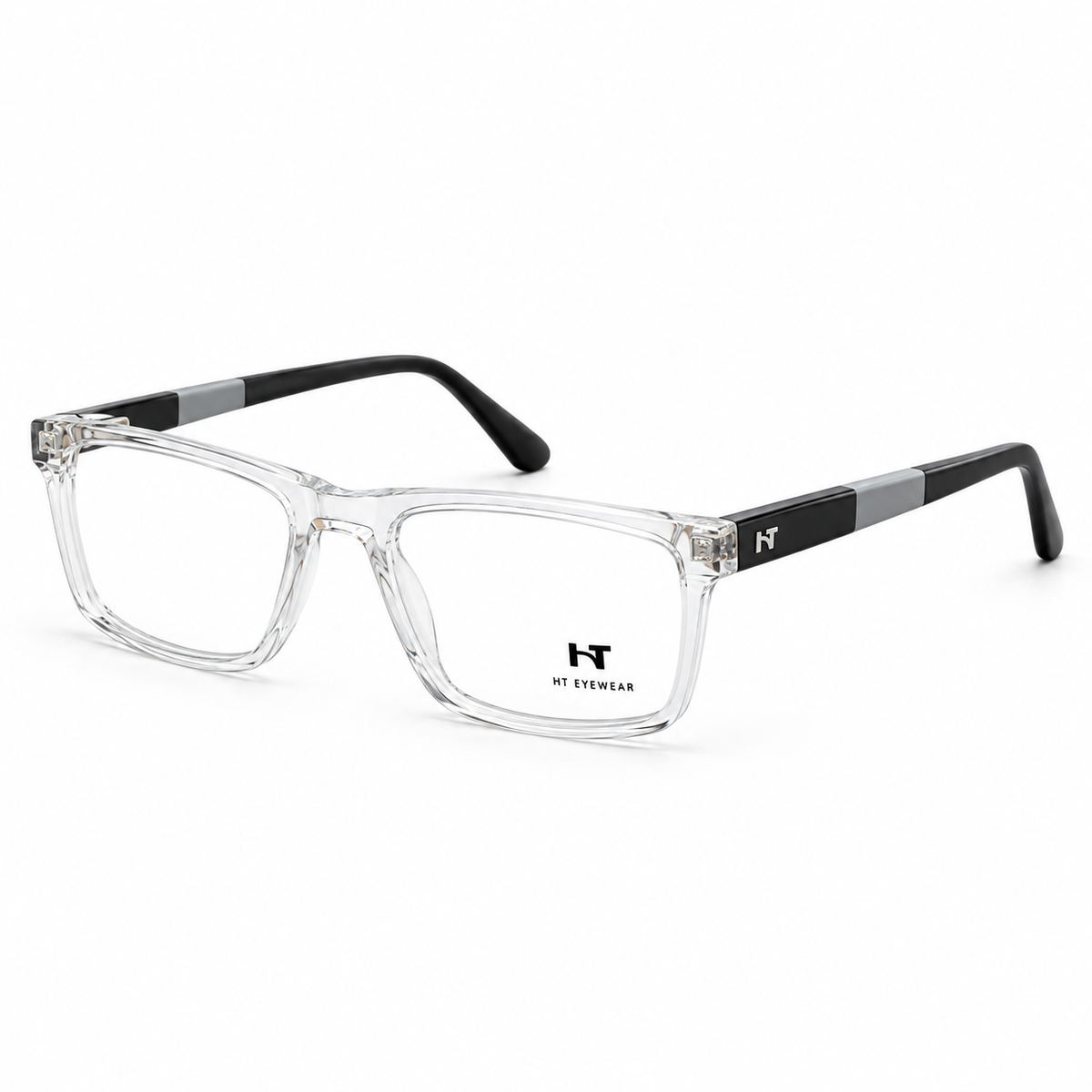 Óculos de Grau Masculino HT Eyewear Cristal com Hastes Pretas