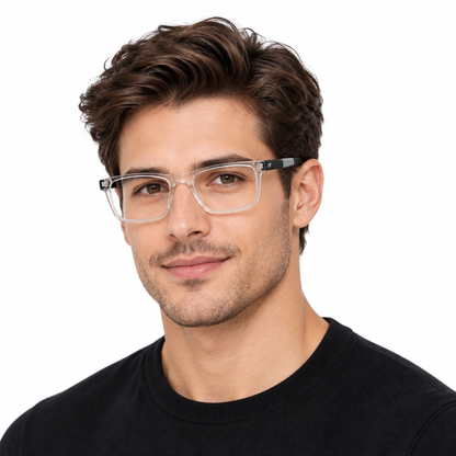 Óculos de Grau Masculino HT Eyewear Cristal com Hastes Pretas