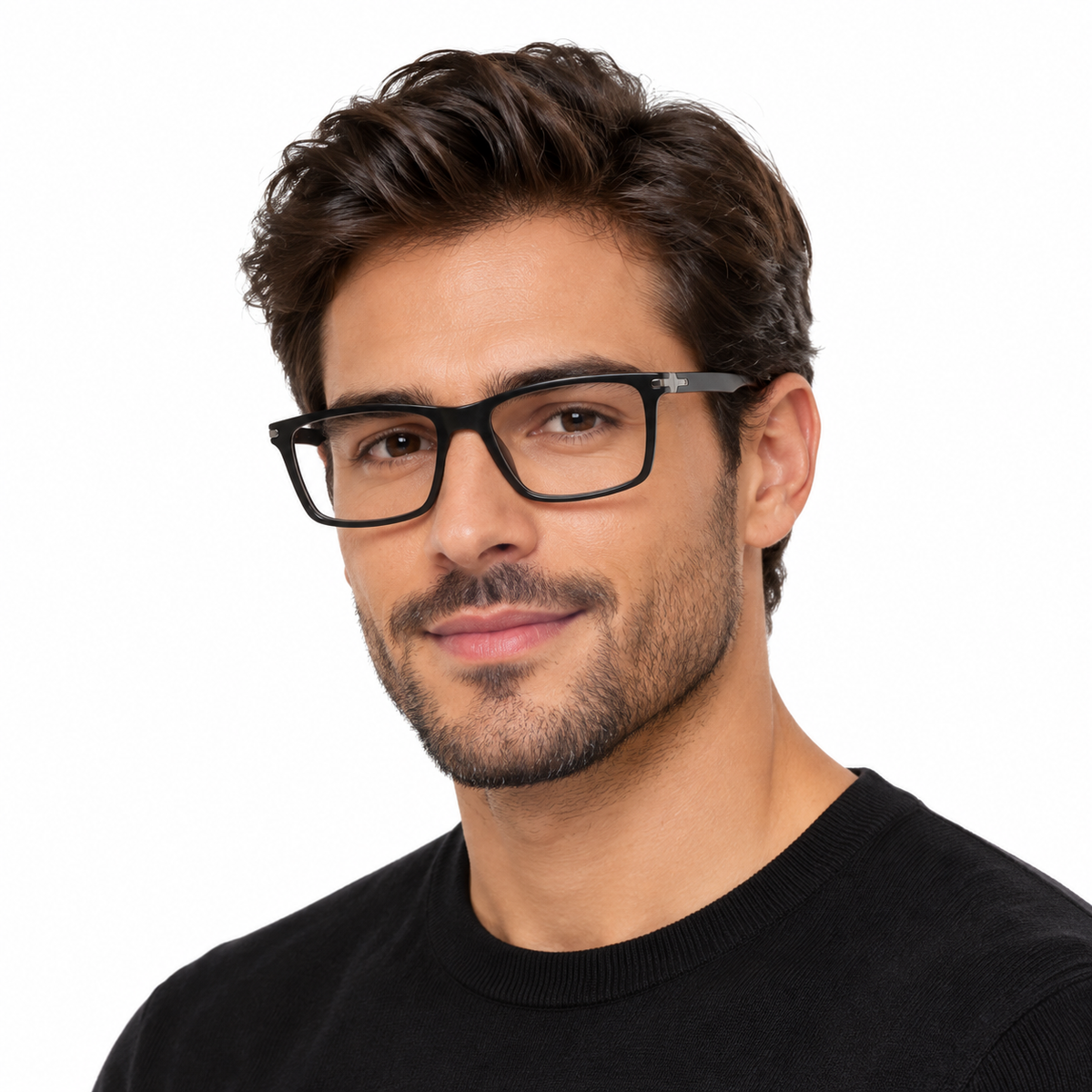 Óculos de Grau Masculino MIAH Preto Retangular