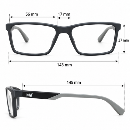 Óculos de Grau Masculino MIAH Chumbo Retangular