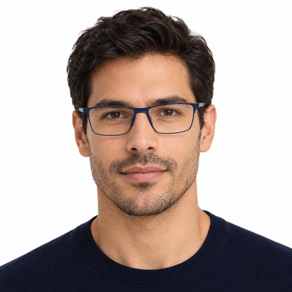 Óculos de Grau Masculino Daccs Azul Marinho Retangular