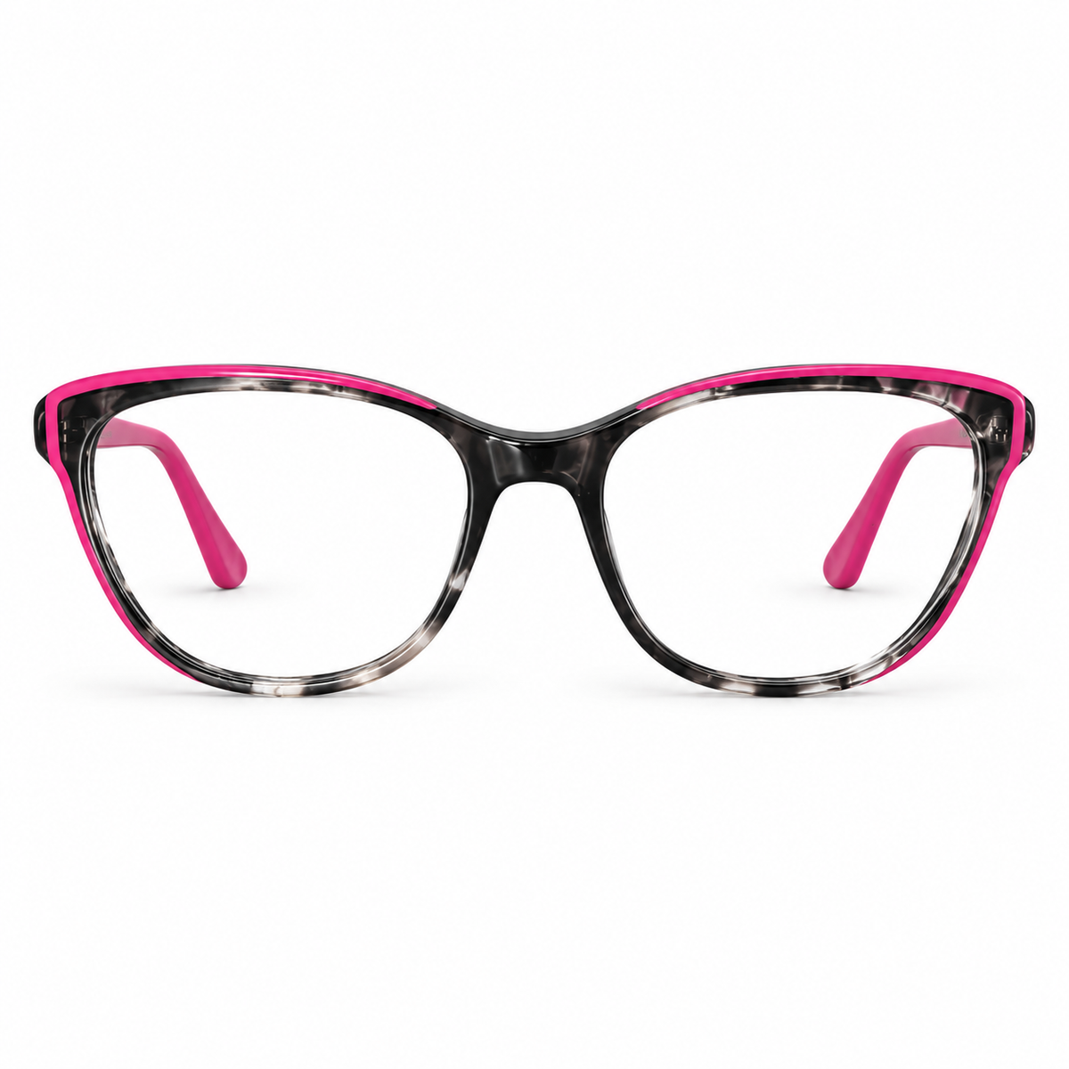 Óculos de Grau Feminino Gatinho Fumê com Rosa