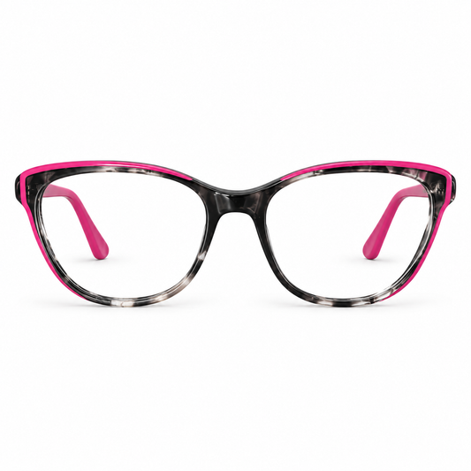 Óculos de Grau Feminino Gatinho Fumê com Rosa